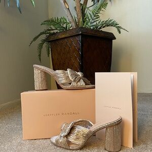 Penny Champagne Pleated Bow Heel